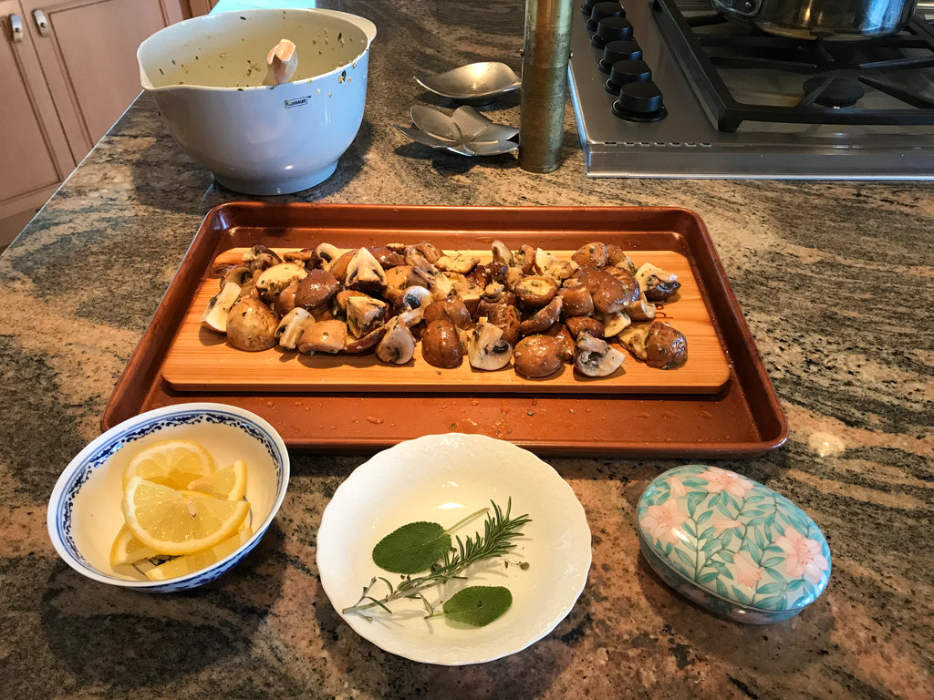 Cedar Plank Roasted Mushrooms