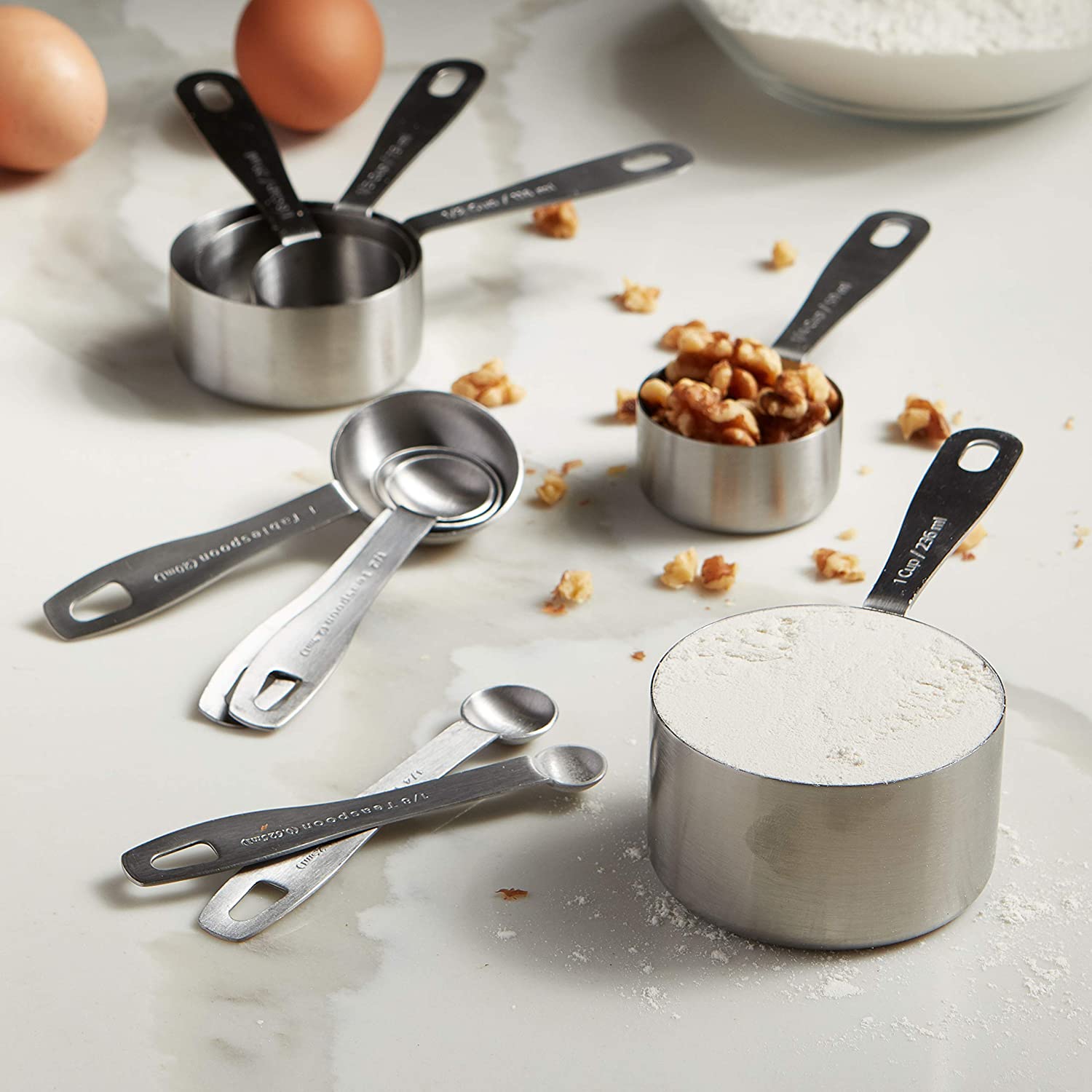 Measuring Cups and Measuring Spoons Set, Stainless Steel Measuring