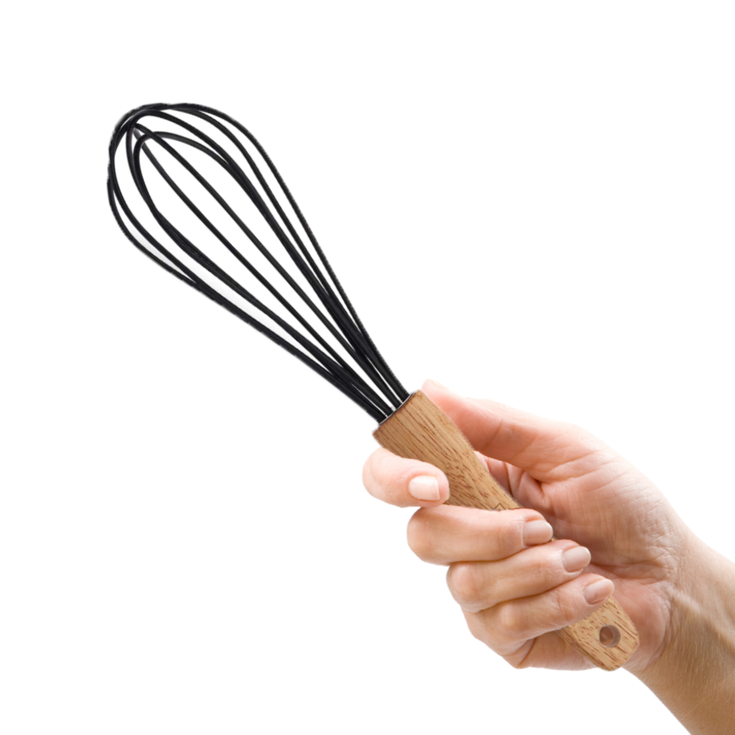 husMait 10' Silicone Whisk with Wood Handle - Superior Kitchen Whisk for Whisking Dough Egg and Other Foods